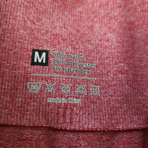 High Rise Ankle Length Pink Athletic Leggings Tummy Control Waist Size Medium - Picture 4 of 7